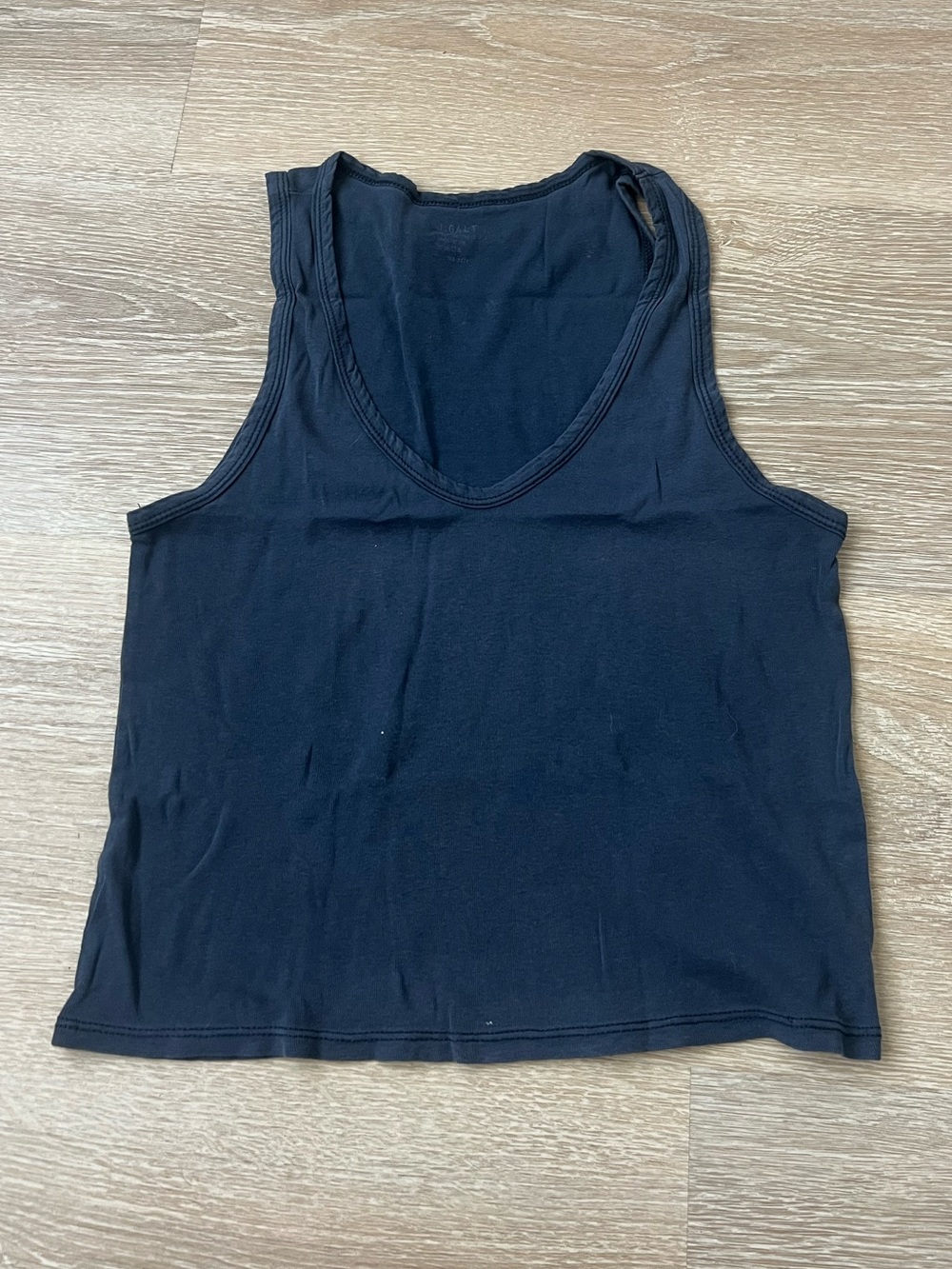 Brandy Melville John Galt Navy dark blue Scoop Neck Crop Tank Top